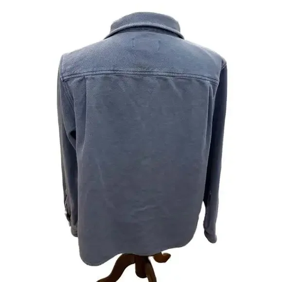 Outerknown Blanket Shirt in Coastal Blue Herringbone - Picture 2 of 4